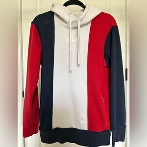 American Eagle Red White Blue Patriotic USA Men’s Hoodie 100% Cotton